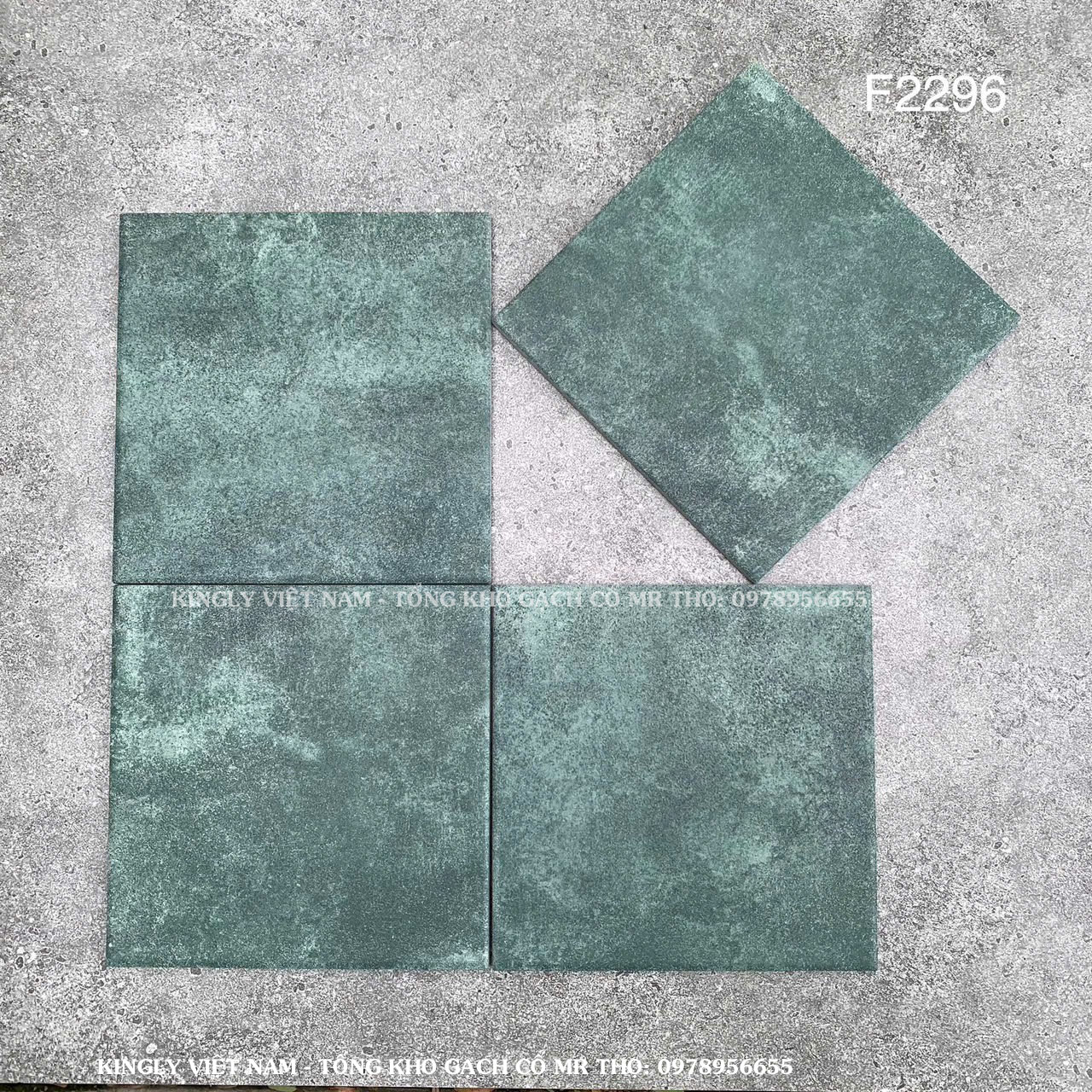 Gạch giả cổ lát nền 20x20 màu xanh rêu FG2296